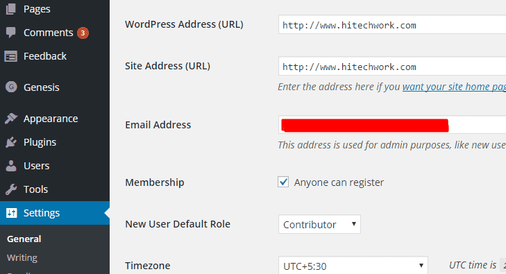 Domain name Setting in wordpress