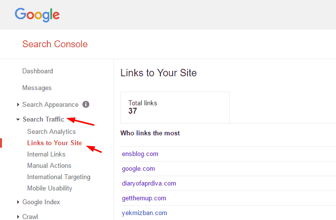 link to your site location in webmaster