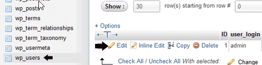Edit Username in phpmyadmin