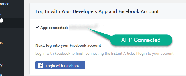 Connect Facebook article plugin to facebook