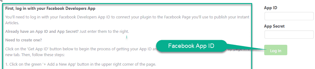 APP id for facebook article Plugin