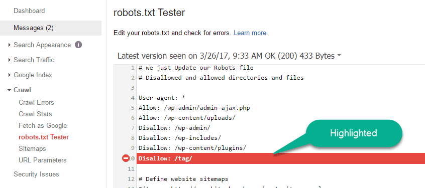 robots blocked file