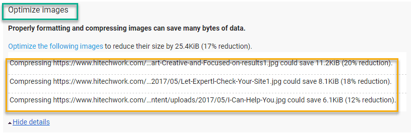 image optimization report