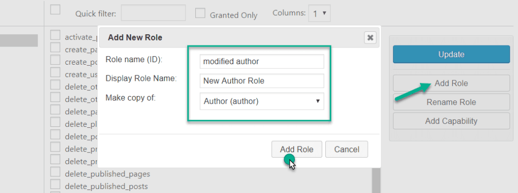 add new role in wordpress