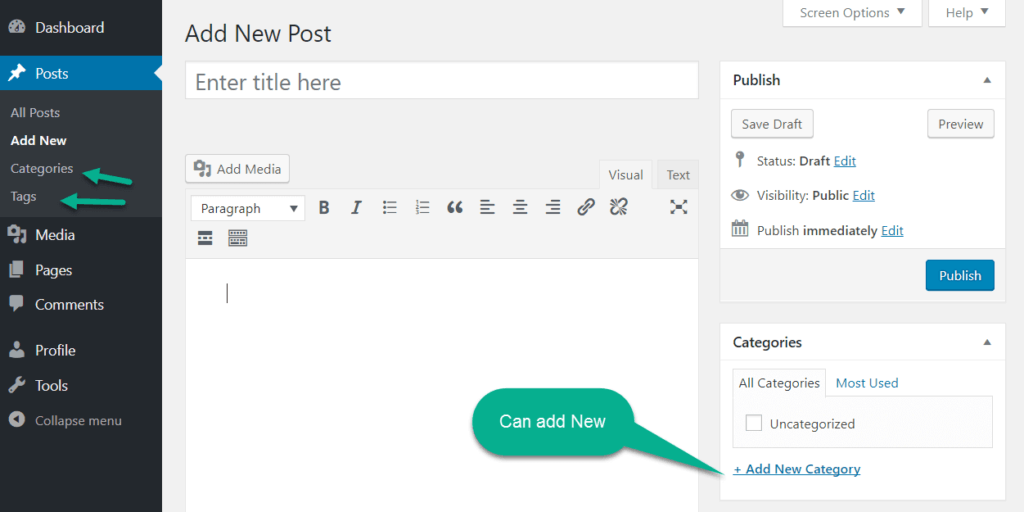 login as a WordPress Editor in wordpress view