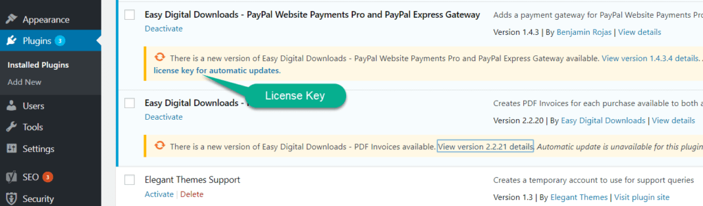 need license key to update plugin. in wordpress