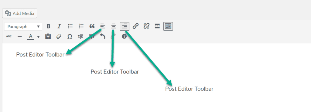 test alignment option in wordpress post editor