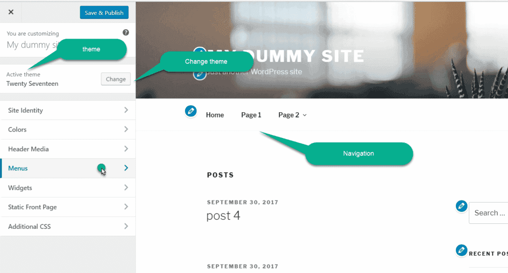 WordPress customise for Menu 