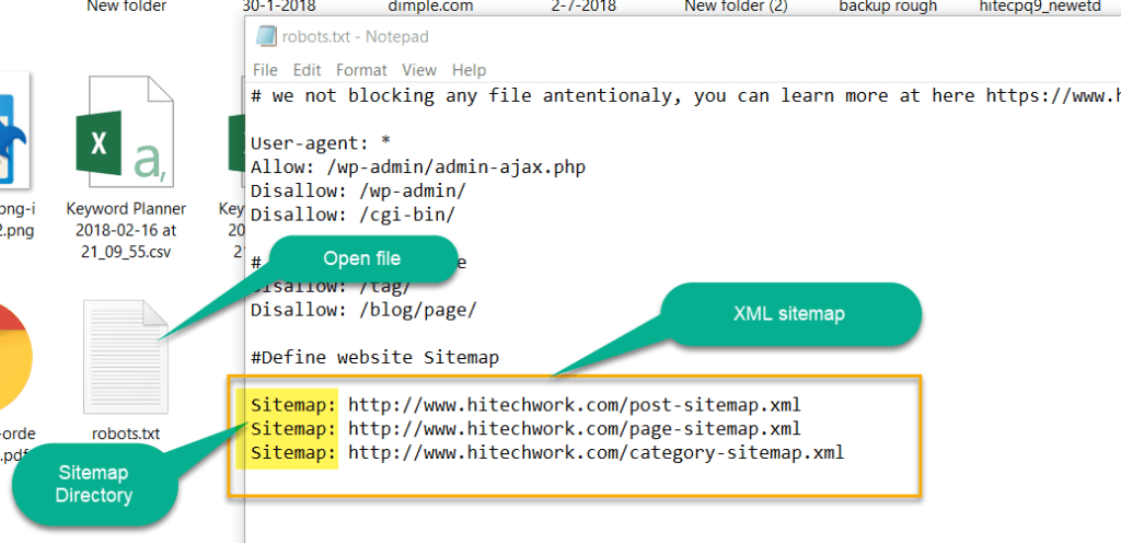 add a sitemap to robots file offline