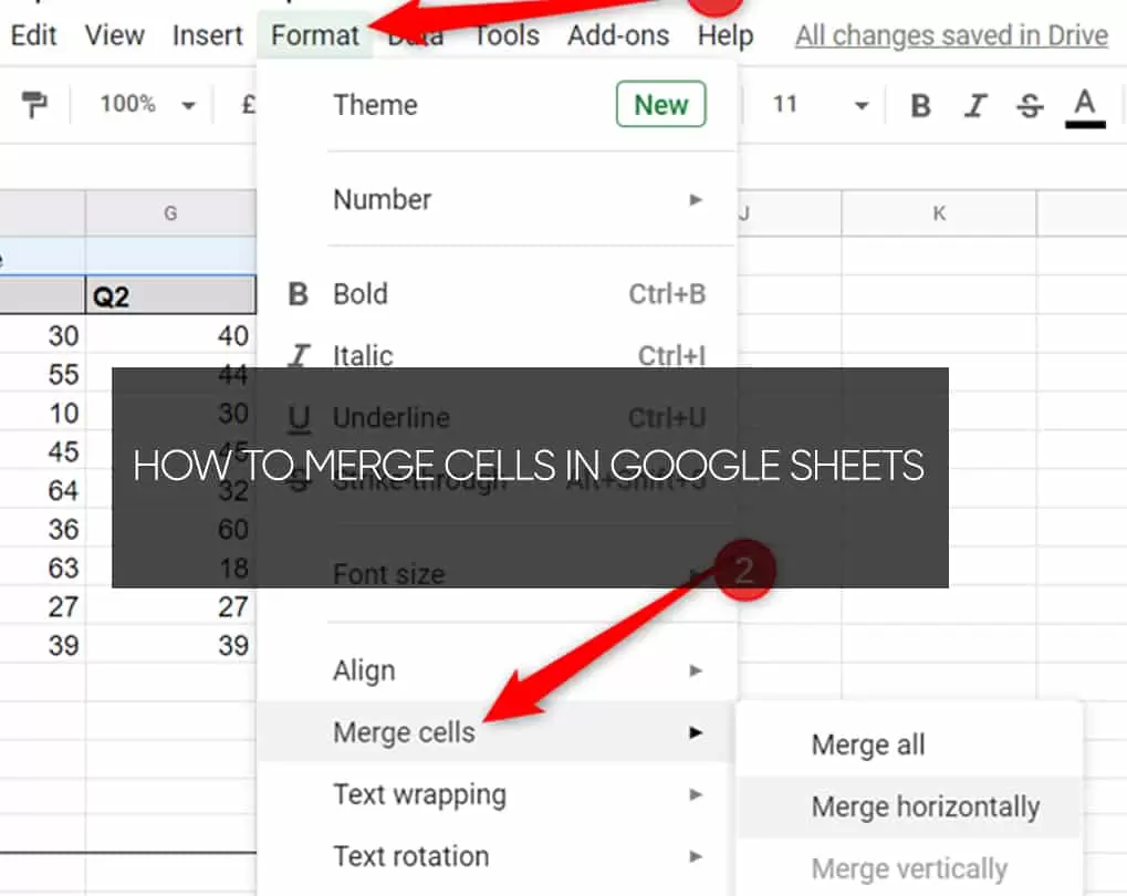 How To Merge 2 Cells In Google Sheets