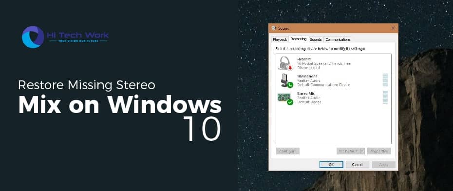 Enable Stereo Mix Windows 10