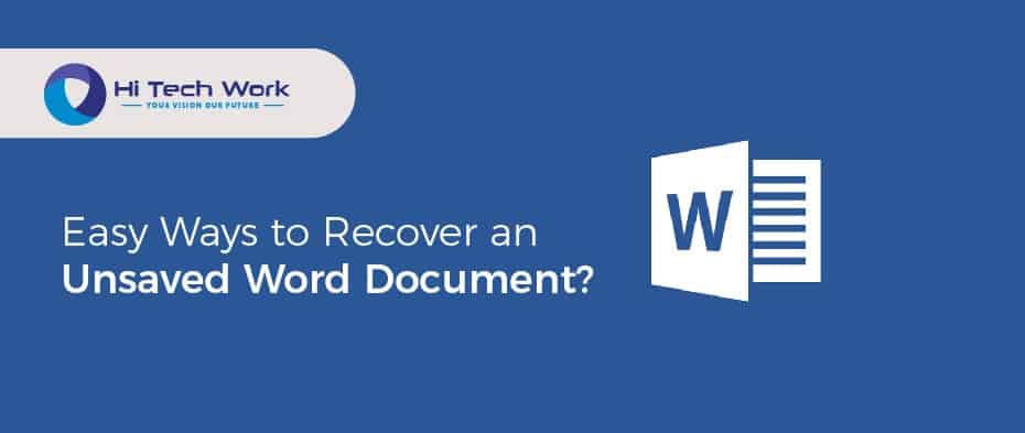 How To Recover Unsaved Word Document