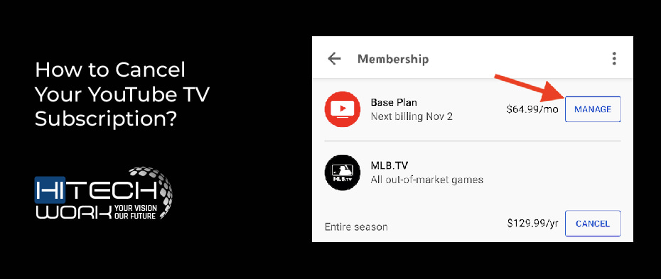 how to cancel Youtube TV