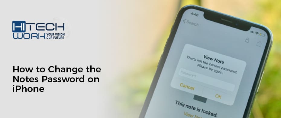 How to change the notes password on iPhone