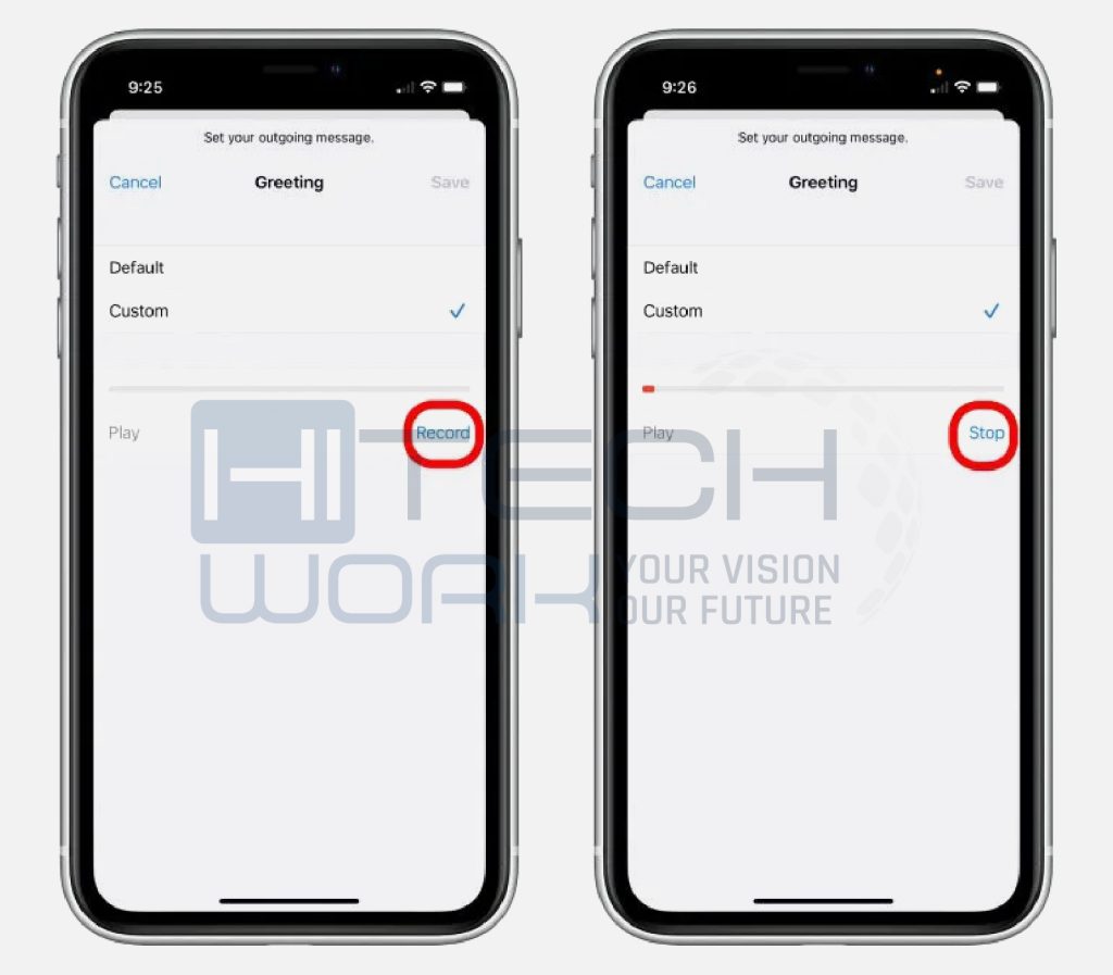 Step 5 & 6 – Press record and tap stop option