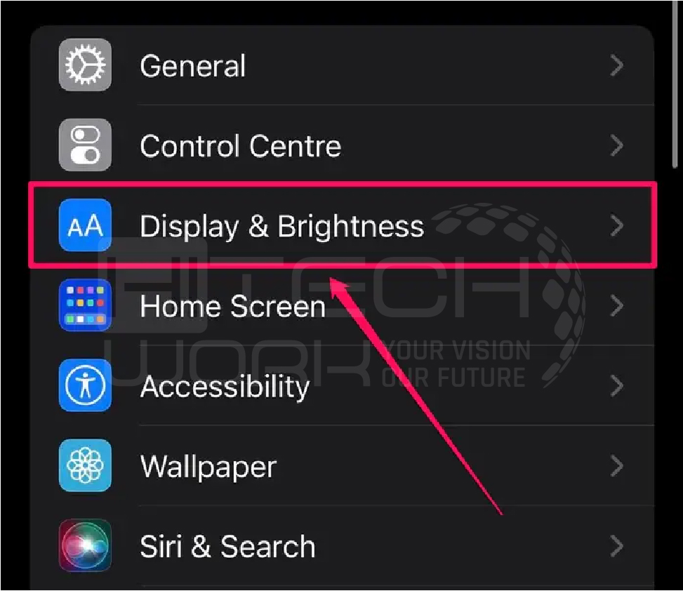 Step 2 - Tap Display & Brightness