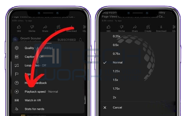 Step 2 - Tap Playback speed 