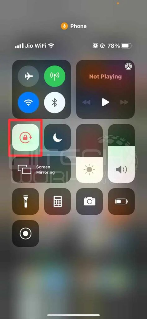 Step 3: Find and Navigate to the screen Rotation Icon