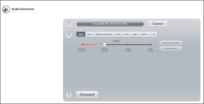 Convert WAV to MP3 online