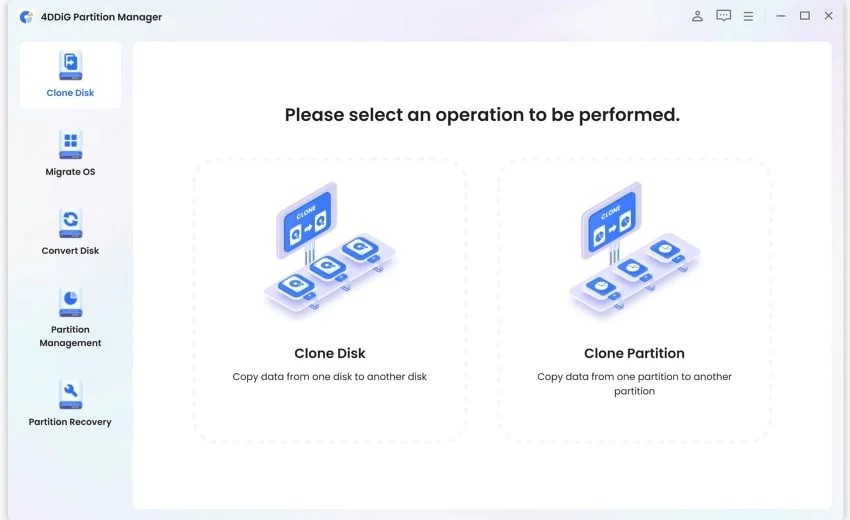 Select Clone Disk