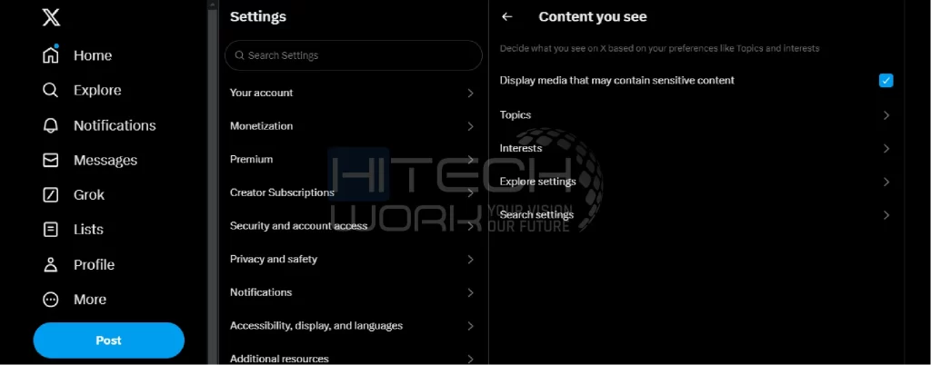 Display media that may contain sensitive Content