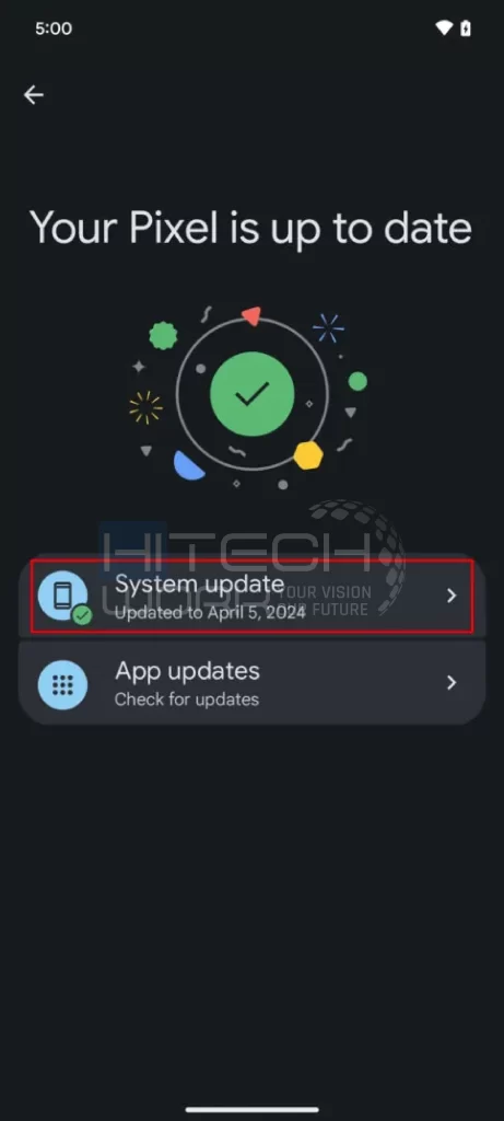 tap on System Update