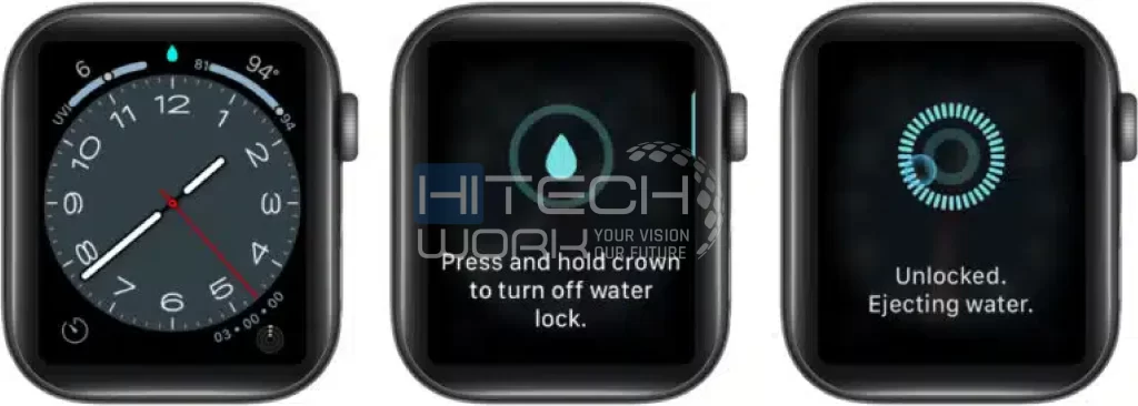 Apple Watch Won't Swipe Up: Disable water lock