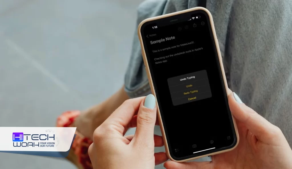 how to undo on notes on iOs